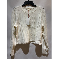 LOVE SHACK FANCY PERIDOT STRETCH POINTELLE CARDIGAN K2154-3143 SIZE XL