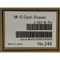 LOT OF 2 M-S CASH DRAWER CORPORATION SMART SERIES J-423-B-RJ W/ CABLE AND PAPER