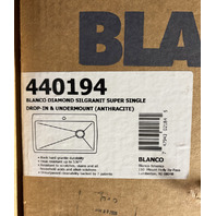 BLANCO DIAMOND SILGRANT SUPER SINGLE DROP-IN & UNDERMOUNT SINK 440194 ANTHRACITE