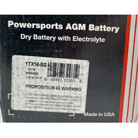 YUASA YTX14-BS POWERSPORTS AGM BATTERY (5YUAYT124) WITH WATER FILL