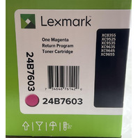 GENUINE LEXMARK 24B7603 ONE MAGENTA RETURN PROGRAM TONER CARTRIDGE