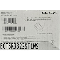 ELKAY CROSSTOWN ECTSR33229T1WS WORKSTATION SS 33"X22"X9" SINGLE BOWL DM SINK