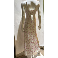 LOVE SHACK FANCY MANUELA HEIRLOOM PRINT SLIP DRESS STERLING DUSK D2171-3306 SZ L