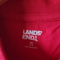 LANDS' END 29397 MEN'S RICH RED LONG SLEEVED 2XL MESH POLO