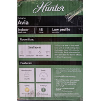 HUNTER 59416 48" LOW PROFILE CEILING FAN AVIA 5 BLADES W/LED LIGHT KIT & REMOTE