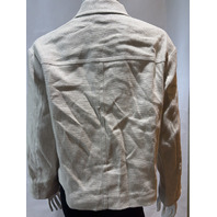 S MAX MARA WOMEN'S STRETCH LINEN COTTON JACKET IN IVORY SMM DATTERO SZ 8 SAMPLE