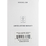 HERSCHEL 40082 HERITAGE SOFTSHELL LUGGAGE LARGE CARRY ON 37L RAVEN CROSSHATCH