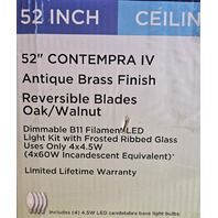 WESTINGHOUSE 72322 CONTEMPRA IV BRASS LED INDOOR CEILING FAN 52"