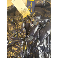 POLO RALPH LAUREN M CLASSICS LOGO EMBROIDERED QUILTED DOWN JACKET W HOOD SZ M