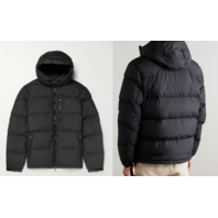 POLO RALPH LAUREN M CLASSICS LOGO EMBROIDERED QUILTED DOWN JACKET W HOOD SZ M