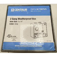 LOT OF 6 CENTAUR 0278-8464 WI TGB75/5 2 GANG WEATHERPROOF BOX 5 HOLE 3/4" GRAY