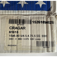 CRAGAR A109916 61615 15X6 OS=-3 BS=3.375 C 1526189402B