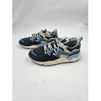 FLOWER MOUNTAIN YAMANO 3 MEN SUEDE/WOOLEN KNIT BLACK/LIGHT BLUE US 8.5 EU 42