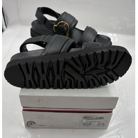 MONCLER BELL BUCKLE SANDALS M3538 WOMENS LEATHER SANDALS 39 EU 8.5 US BLACK