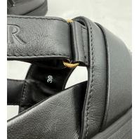MONCLER BELL BUCKLE SANDALS M3538 WOMENS LEATHER SANDALS 39 EU 8.5 US BLACK