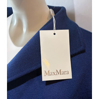 MAX MARA WOMEN'S CAMEL WRAP COAT CASHMERE MXM EDILE CHINA BLUE SZ 8 NWT SAMPLE