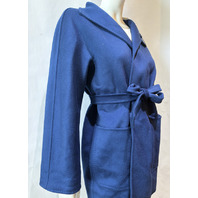 MAX MARA WOMEN'S CAMEL WRAP COAT CASHMERE MXM EDILE CHINA BLUE SZ 8 NWT SAMPLE