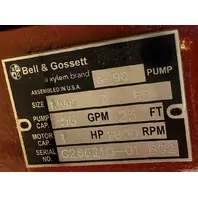 BELL & GOSSETT XYLEM E-90 BITZER 1.5AB 1HP 7BF 1800 IN LINE CIRCULATOR CIRC PUMP