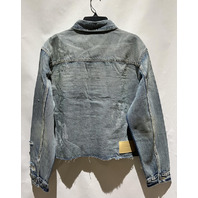 PURPLE BRAND LIGHT INDIGO PAINT SPLATTER DENIM JACKET P055-JLIA526 SIZE LARGE L