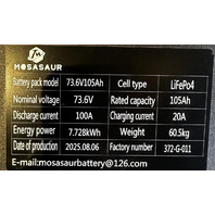 MOSASAUR 73.6V 105AH LIFEP04 POWER BATTERY PACK 372-G-011