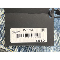 PURPLE BRAND LIGHT INDIGO PAINT SPLATTER DENIM JACKET P055-JLIA526 SIZE LARGE L