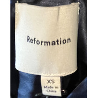 REFORMATION WOMENS PERNILLE SILK NAVY DRESS SIZE X-SMALL 1312835NVY0XS