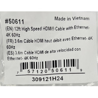 LOT OF 10 C2G 12FT HIGH SPEED HDMI CABLE WITH ETHERNET-4K 60HZ 50611