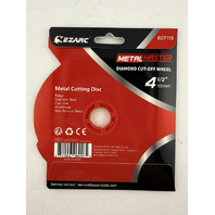 EZARC 807115 METAL MASTER DIAMOND CUT-OFF WHEEL 4 1/2" X 7/8 INCH W/ 5000+ CUTS