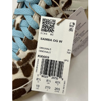 ADIDAS SAMBA OG KI6669 GIRAFFE PRINT SIZE 10 WOMENS CRYSTAL LINEN IVORY GUM
