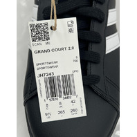 ADIDAS GRAND COURT 2.0 JH7243 BLACK AND WHITE SIZE 9.5 WOMENS 9 1/2