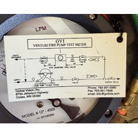 GVI 12" 4000-G VENTURI FIRE PUMP TEST METER MAX W.P. 3000 PSI 142-0084