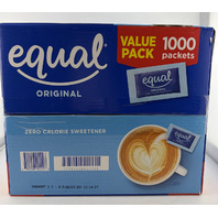 EQUAL ZERO CALORIE SWEETENER PACKETS 1000 35.0OZ EXP 12/2027