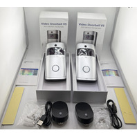 LOT OF 2 AIWIT V5 VIDEO DOORBELL WIFI HD VIDEO TWO-WAY AUDIO SILVER