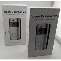 LOT OF 2 AIWIT V5 VIDEO DOORBELL WIFI HD VIDEO TWO-WAY AUDIO SILVER