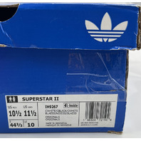 ADIDAS SUPERSTAR II IH9267 WHITE AND BLACK SIZE 10.5 MENS 10 1/2