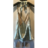 REFORMATION WOMENS MONICA SEA GLASS SILK TOP SIZE SMALL 1314146SEG00S