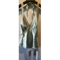 REFORMATION WOMENS MONICA SEA GLASS SILK TOP SIZE SMALL 1314146SEG00S