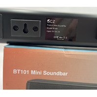 BT101 MINI SOUNDBAR REMOTE OPTIC AUXILLARY USB BLUETOOTH SIX AUDIO SETTINGS 3D