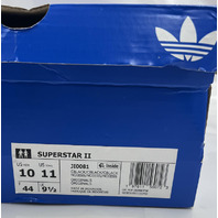 ADIDAS SUPERSTAR II JI0081 ALL BLACK SUPERSTAR SNEAKERS SIZE 10 MENS