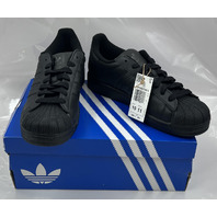 ADIDAS SUPERSTAR II JI0081 ALL BLACK SUPERSTAR SNEAKERS SIZE 10 MENS
