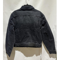 PURPLE BRAND MENS OVERDYED BLACK REPAIR DENIM JACKET P056-JBLR526 SZ SMALL S NWT
