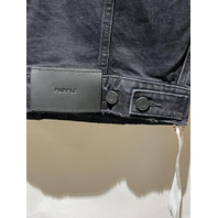 PURPLE BRAND MENS OVERDYED BLACK REPAIR DENIM JACKET P056-JBLR526 SZ SMALL S NWT