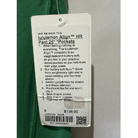 LULULEMON WOMEN'S ALIGN HR PANTS 25" SIZE 8 LW5DSHS RACEWAY GREEN