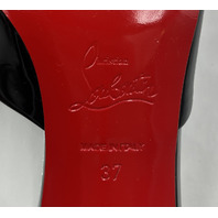 CHRISTIAN LOUBOUTIN ME DOLLY 100 BLACK PATENT MULES 1221318 B439 W51 SIZE 37 7US