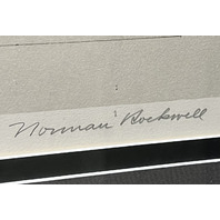 NORMAN ROCKWELL AIRPLANE RIDE/FIRST FLIGHT SIGNED LITHOGRAPH 31/200 WITH FRAME