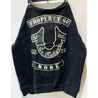 TRUE RELIGION 109440C MENS XL JET BLACK PROPERTY OF NONE ZIP HOODIE