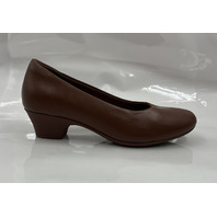 DREAM PAIRS ASCENELLE COUNSEL ROUND-TOE LOW BLOCK HEEL PUMPS SDPU26009W BROWN