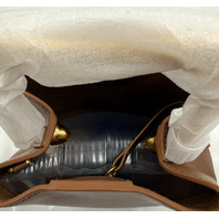 VERANO HILL HB12451-CARAMEL CARAMEL BROWN LEATHER TOP HANDLE VIENNA HANDBAG