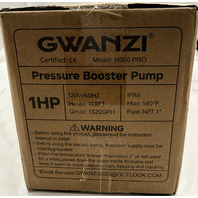 GWANZI H600PRO 1HP 120V WHOLE HOUSE VARIABLE SPEED WATER PRESSURE BOOSTER PUMP