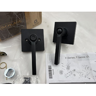 SCHLAGE F SERIES F40 LAT 622 COL LATITUDE MATTE BLACK BED BATH DOOR HANDLE